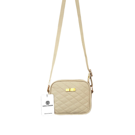 Bolso Sade Beige Con Correa Ajustable