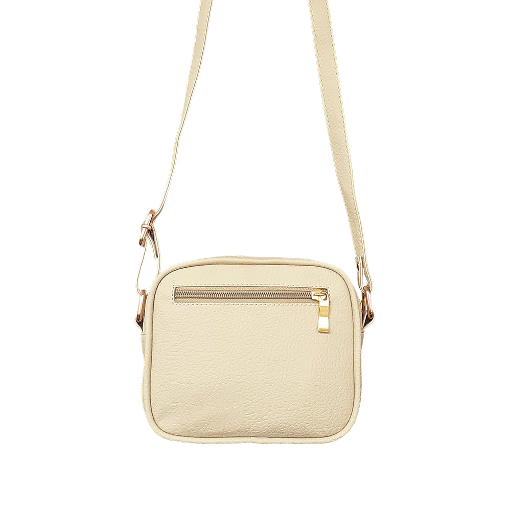 Bolso Sade Beige Con Correa Ajustable