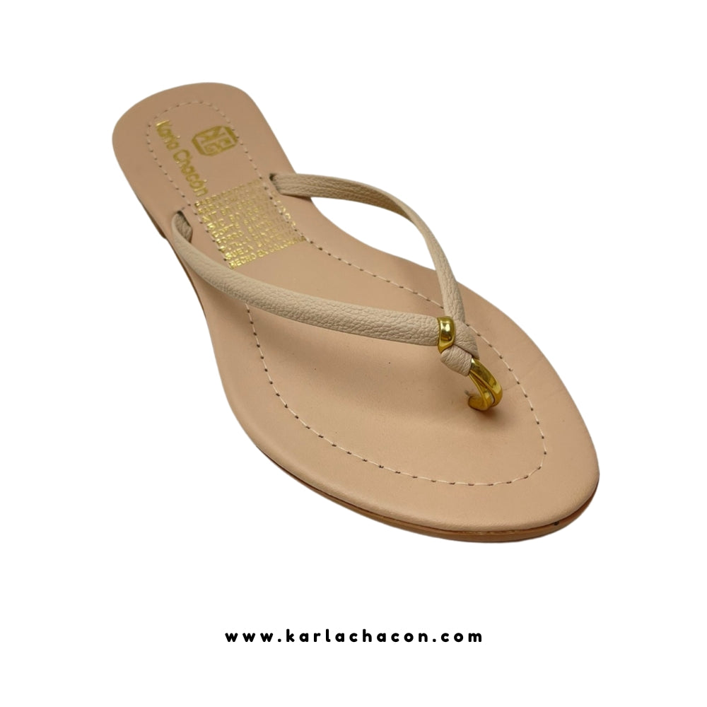 Sandalia Plana Sandra Beige