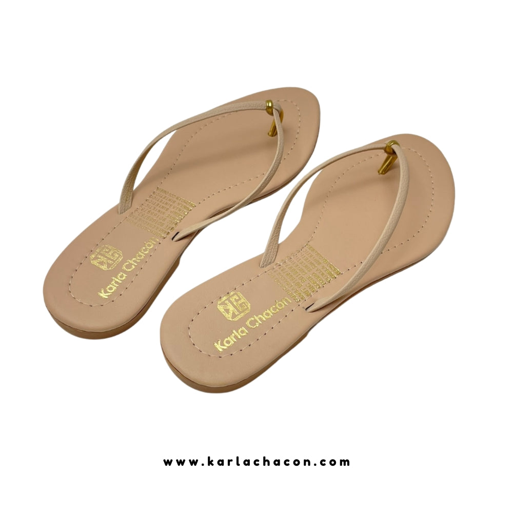 Sandalia Plana Sandra Beige