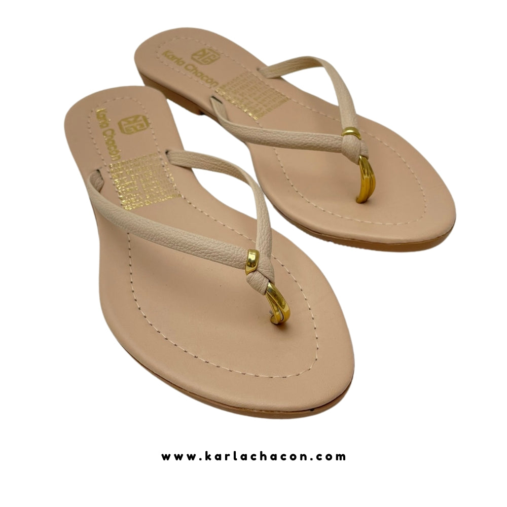 Sandalia Plana Sandra Beige