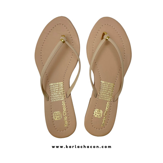 Sandalia Plana Sandra Beige