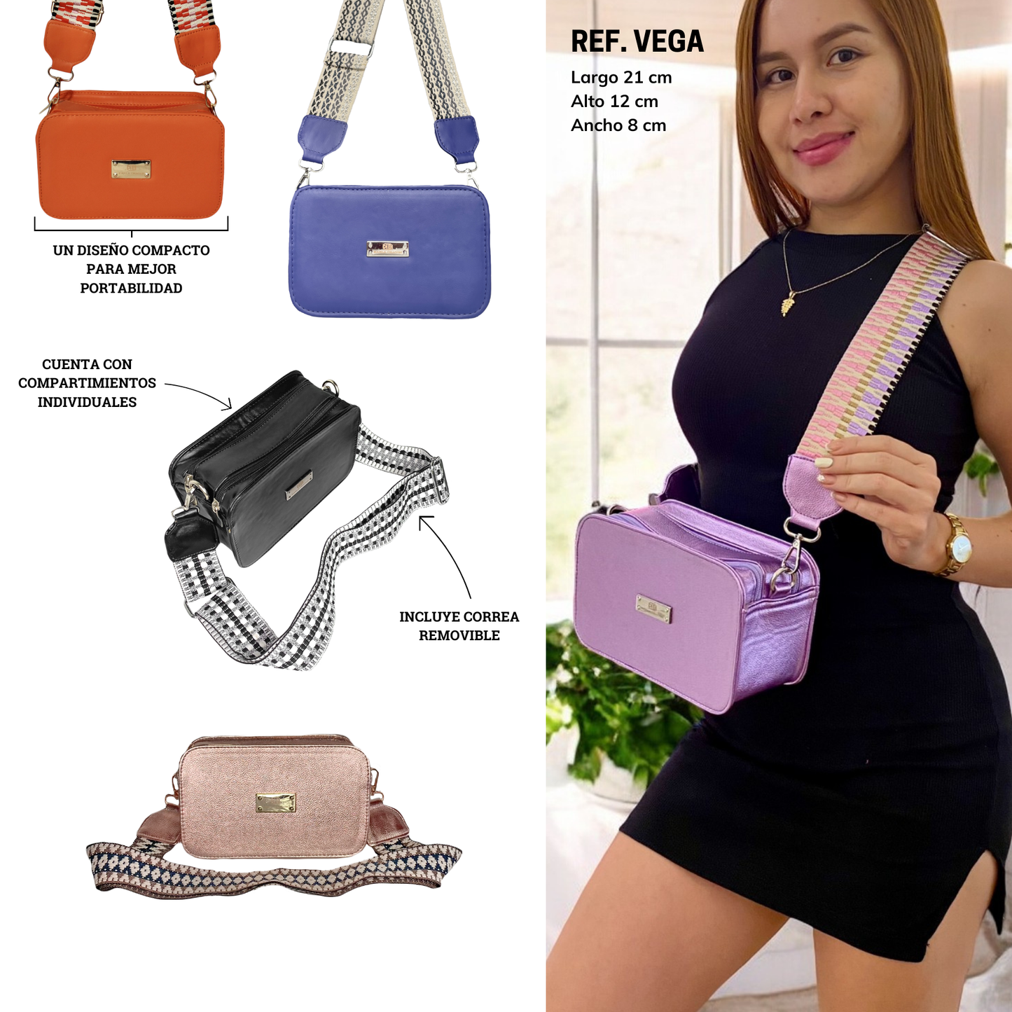 Bolso Manos Libres Vega Negro